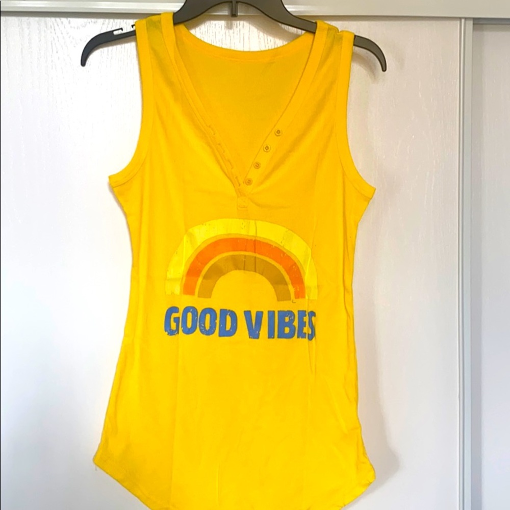 Good Vibes yellow tank. Size medium